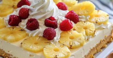 No Bake Pineapple Heaven Cheesecake Dessert
