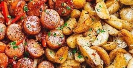 20 minute smoked sausage and potato skillet