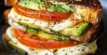 Avocado Mozzarella And Tomato Grilled Cheese