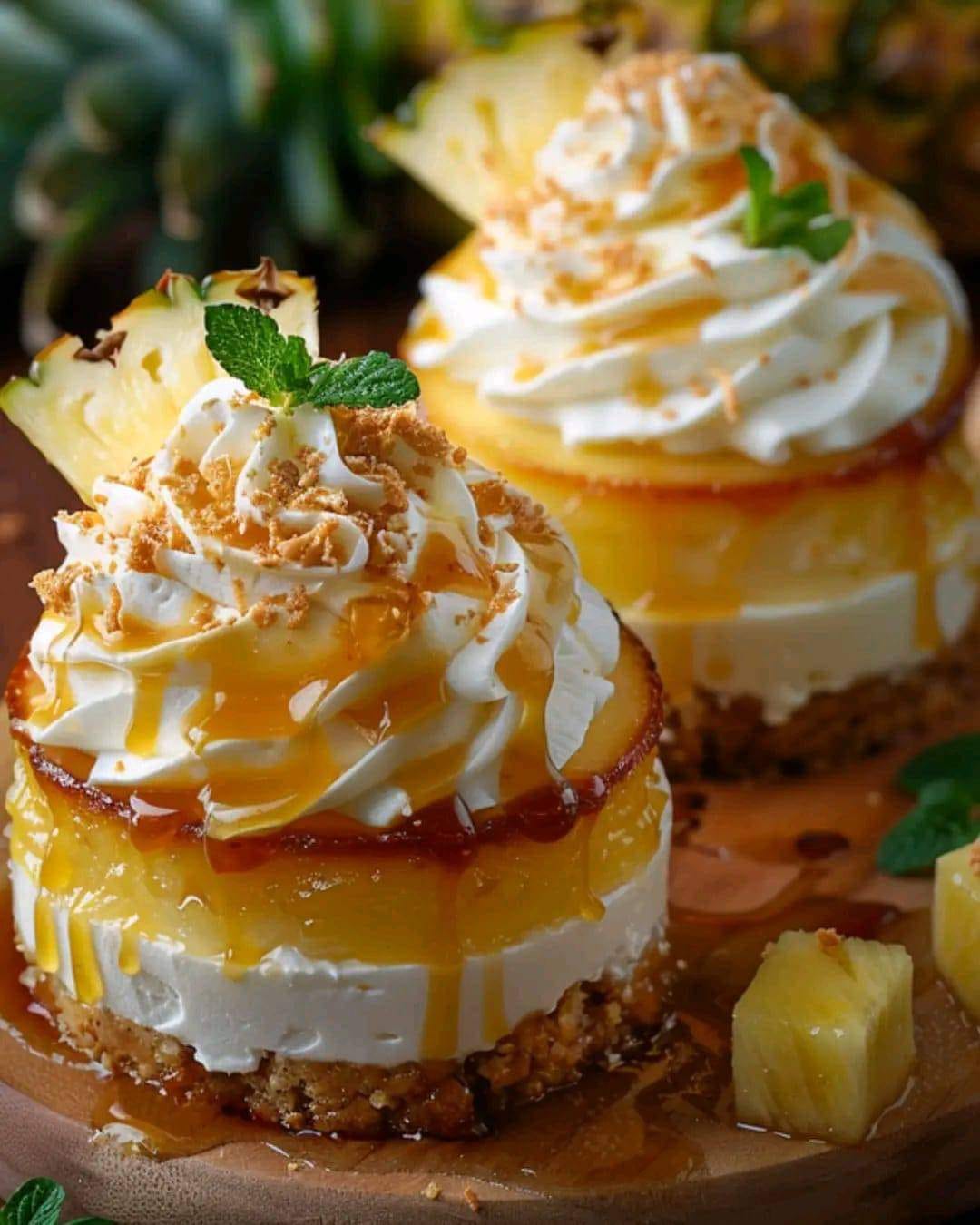Mini Pineapple And Condensed Coconut Milk Cheesecakes