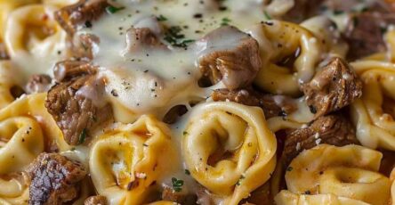 Cheesesteak Tortellini In Rich Provolone Sauce