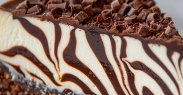 Easy Zebra Cheesecake With Nougat And Chocolate