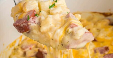 Slow Cooker Cheesy Kielbasa Hashbrown Casserole