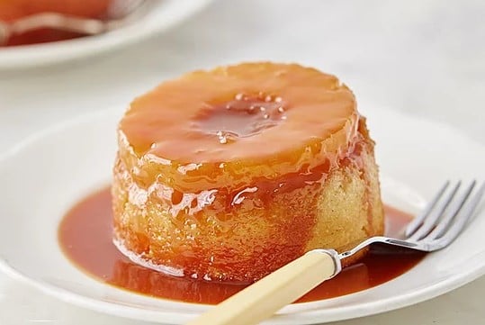 Mini Pineapple Upside Down Cakes With Rum Caramel Sauce