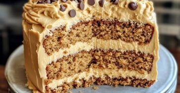 Peanut butter cake with peanut butter honey frosting