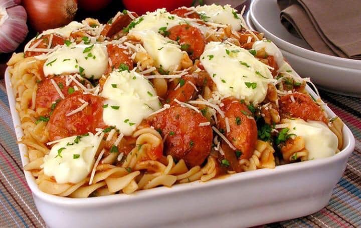 Pasta In The Pressure Cooker With Cottage Cheese And Pepperoni