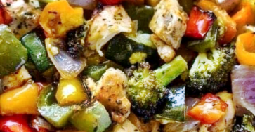 15 minute healthy roasted chicken and veggies so good!!!!