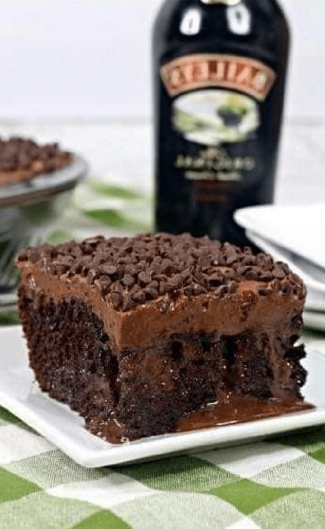 Baileys irish cream chocolate cake with baileys buttercream frosting