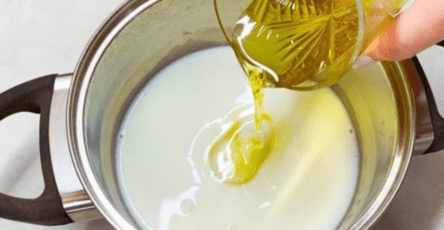 Pour The Olive Oil Into The Milk And Prepare This Wonderful Sauce