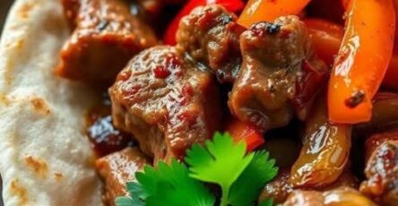 Steak fajitas with bell peppers – a flavorful mexican feas
