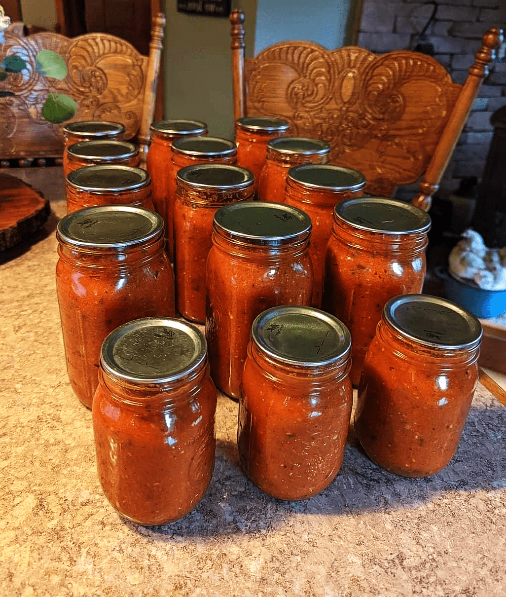 Spaghetti sauce!! ready to fill my jars and water bath, used recipe found on this site