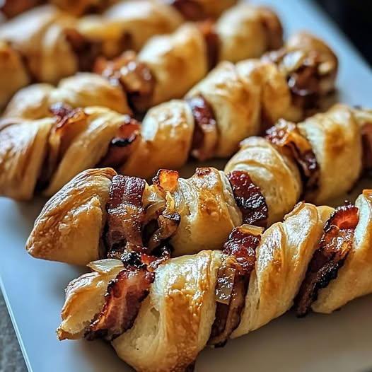 Sourdough discard bacon & caramelized onion twists 🧅🥓
