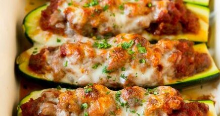 Stuffed Zucchini Boats 😋🥰😍😋