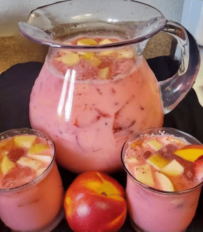 Agua de frutas la michoacanamake this drink when my family wants something a little sweet but refreshing at the same time.