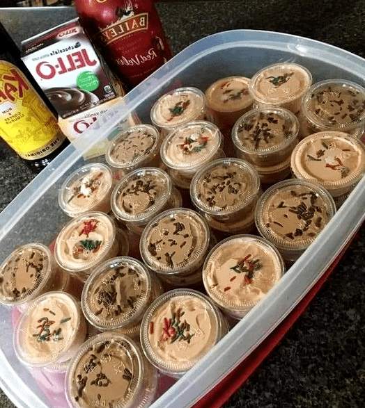 Christmas Chocolate Kahlua & Bailey’s Pudding Shots
