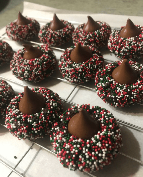 Christmas Chocolate Kiss Cookies