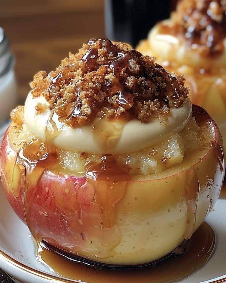 Cheesecake Stuffed Baked Apples