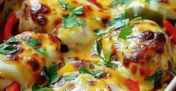 Cheesy Baked Chicken And Peppers