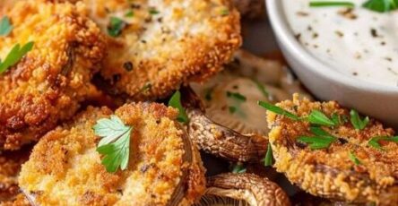 Crispy Fried Mushrooms With Ranch Dip