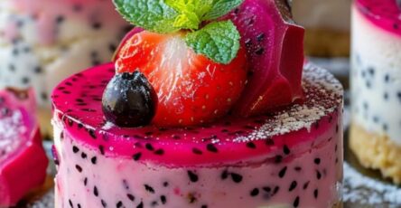 Dragon Fruit Mini Cheesecakes