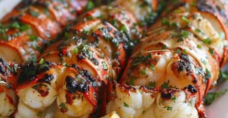 Drunken Lobster Tail Skewers