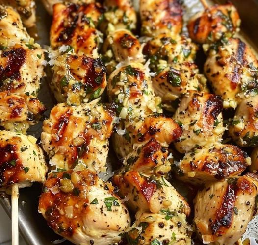 Garlic Parmesan Chicken Skewers