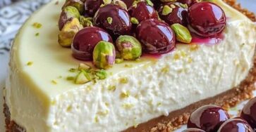 Lemon Lime Cherry Pistachio Cheesecake