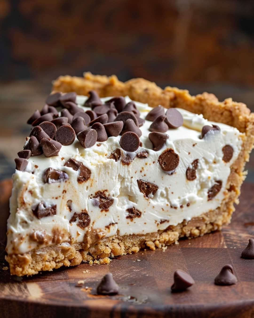 No Bake Chocolate Chip Cookie Dough Pie