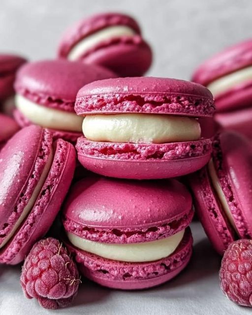 Raspberry Macarons