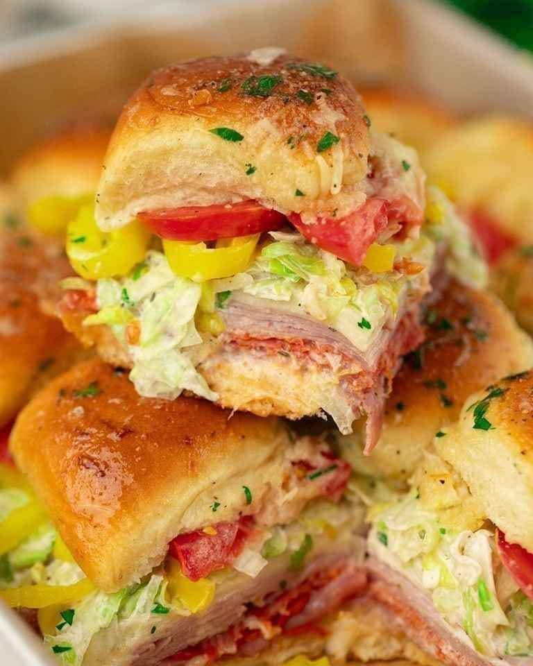 Savory Italian Deli Sliders On Hawaiian Rolls