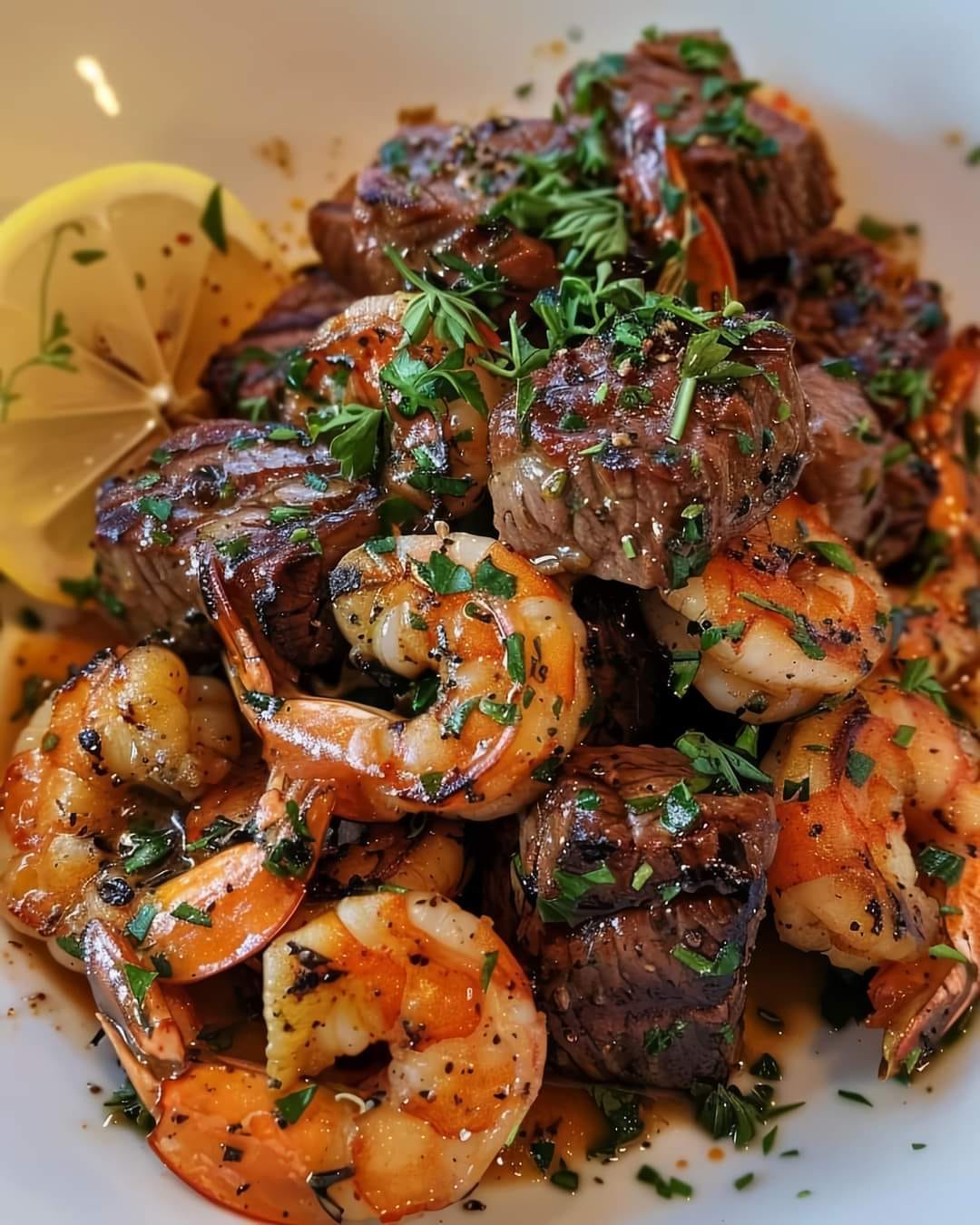 Savory Steak Bites And Shrimp