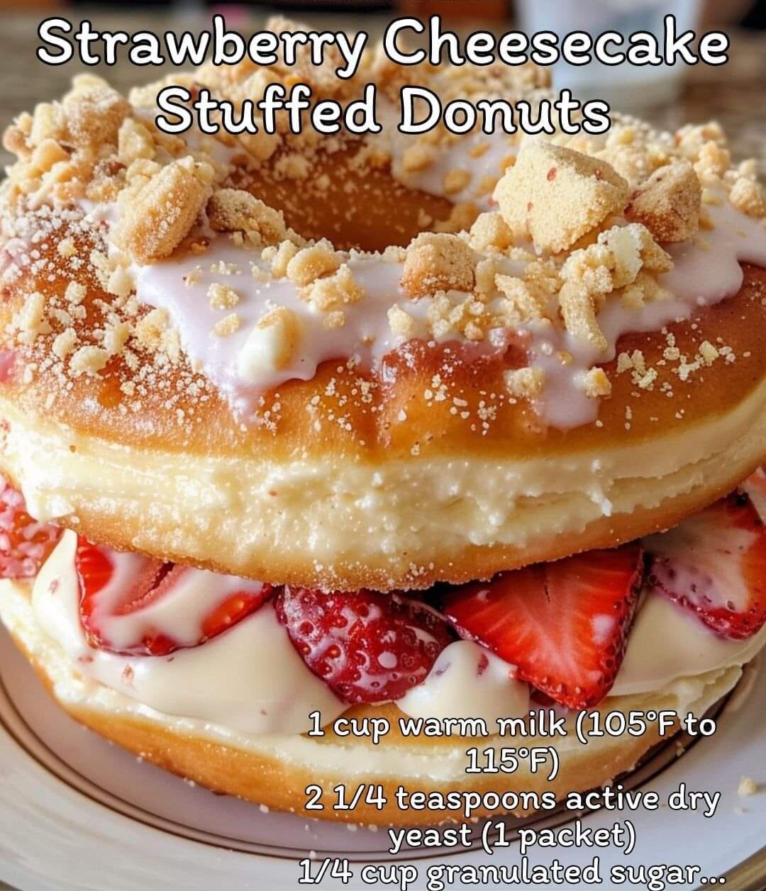 Strawberry Cheesecake Stuffed Donuts