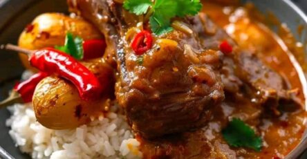 Tender Lamb Shanks In Rich Massaman Curry