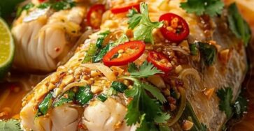 Thai Lime Garlic Steamed Fish