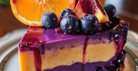 Blood Orange Wild Blueberry Cheesecake