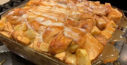 Caramel Apple Cinnamon Roll Lasagna