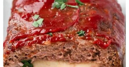 Cheesy Mozzarella Stuffed Meatloaf