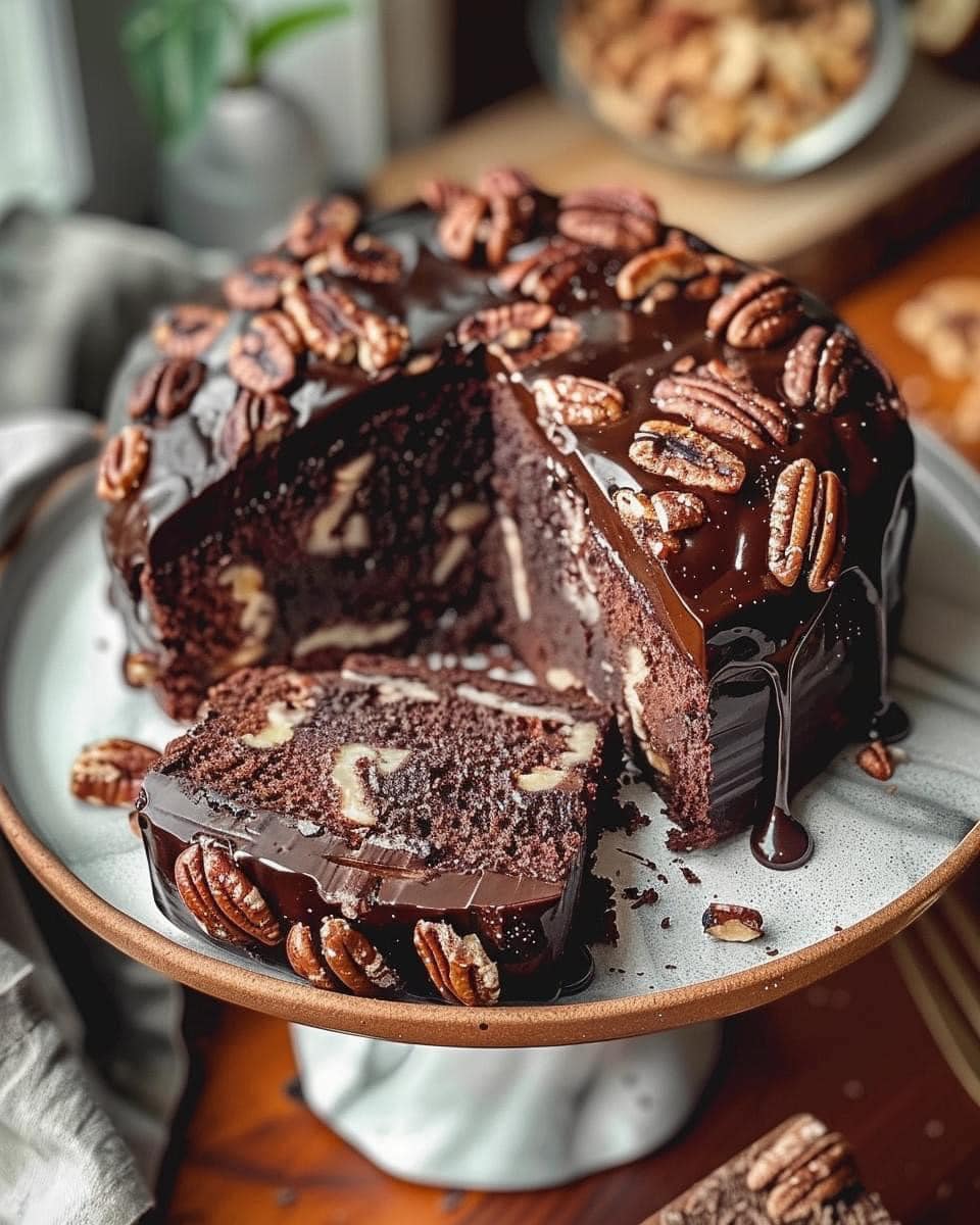 Decadent Chocolate Pecan Cake