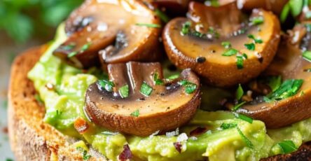 Garlicky Avocado Mushroom Toast
