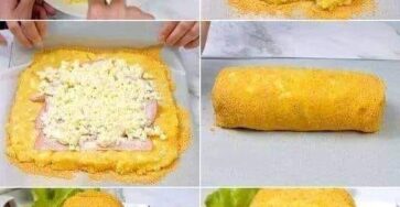 Potato Roll With Cheese And Ham