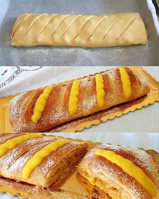 Puff Pastry Strudel With Cream