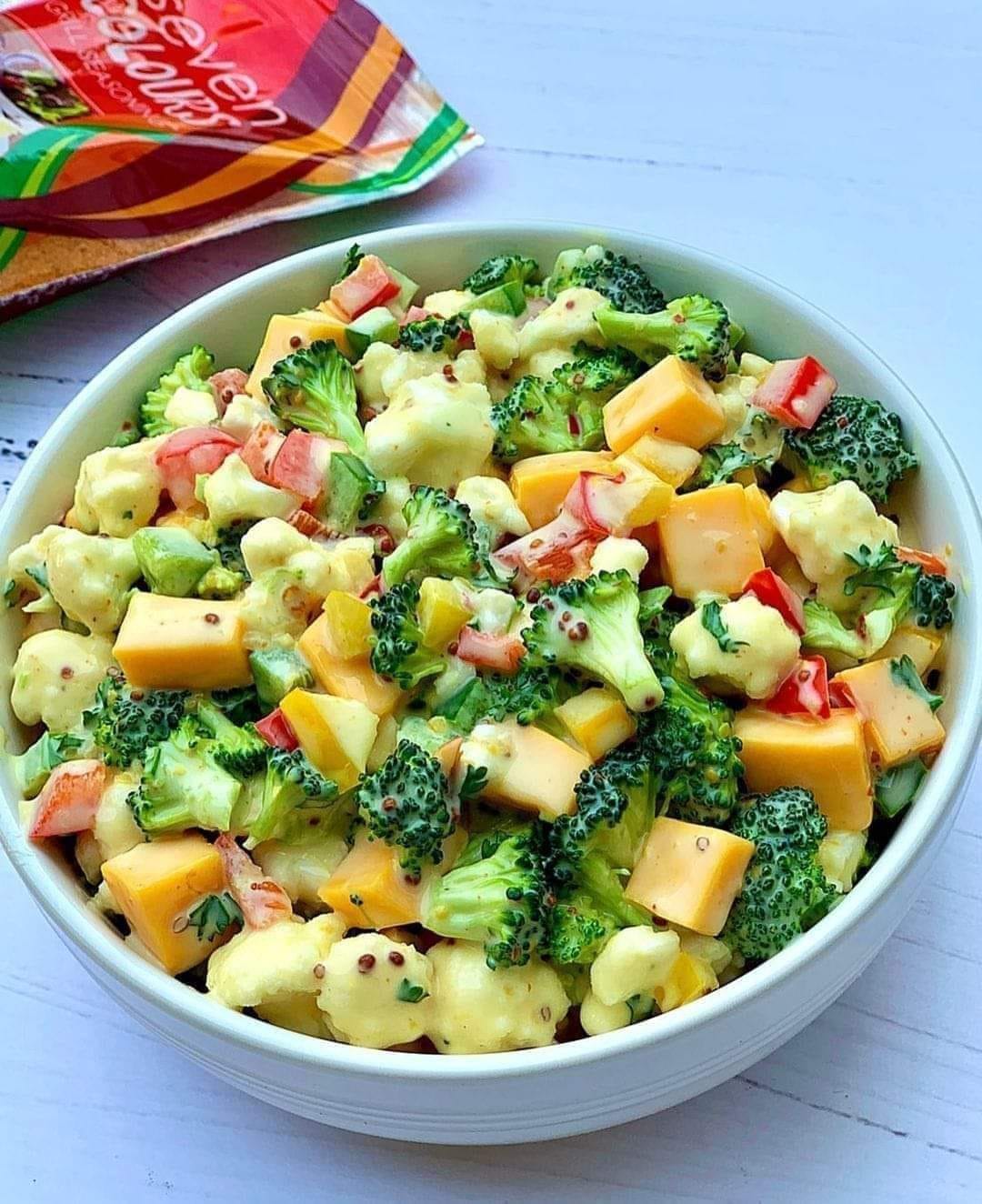 Quick Broccoli Cauliflower Salad