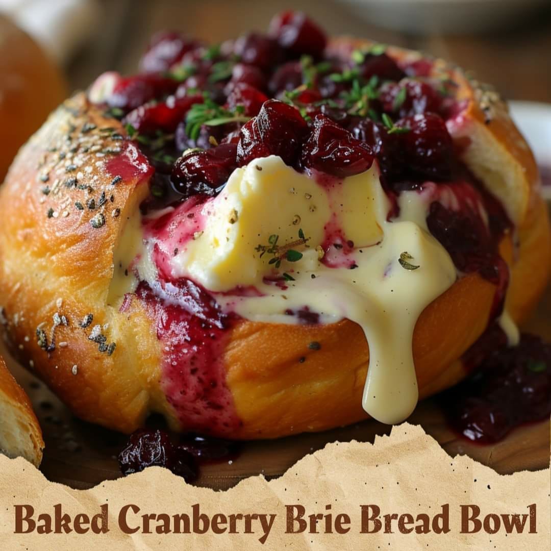 Tear Apart Baked Cranberry Brie Bread Bowl