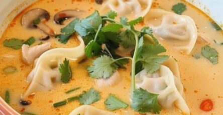 Thai Coconut Potsticker Soup