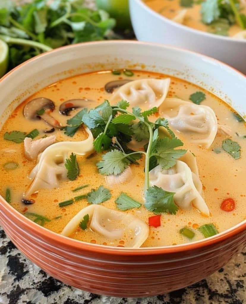 Thai Coconut Potsticker Soup