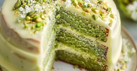 White Chocolate Pistachio Cake