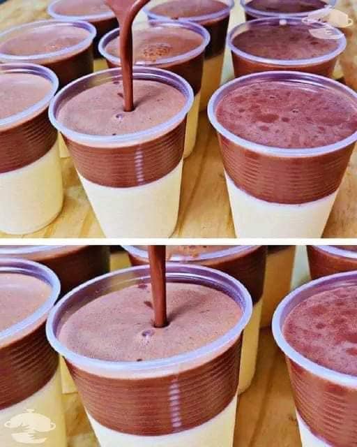 Combination Of Vanilla And Chocolate Pudding