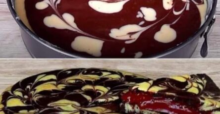 Cake with chocolate cream