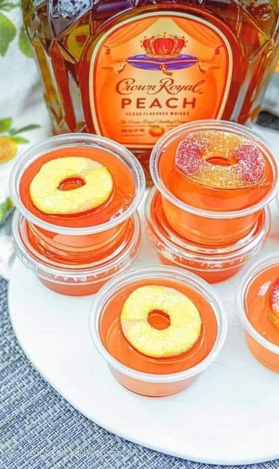 Crown peach jello shots