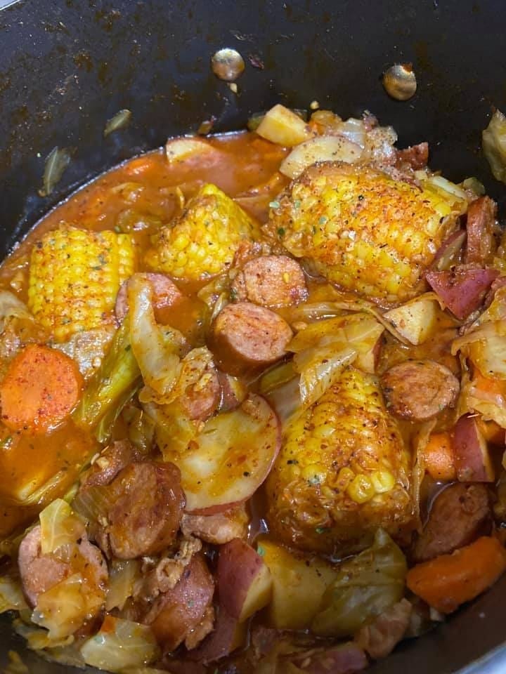 Cabbage soup with smoked sausage